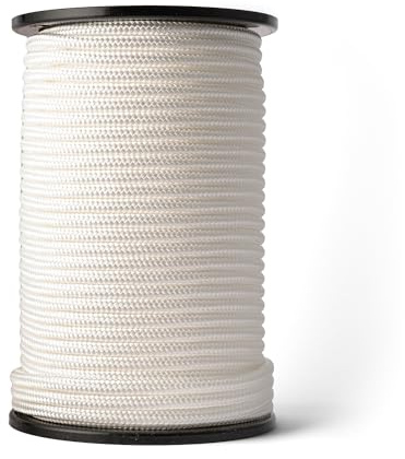 SNURO Nylon Seil (10mm, 100M, Weiß) - Dickes Paracord Schnurr aus robustem, geflochtenem Polyamid - Verschleißfest und stark - Bruchkraft 1703kg