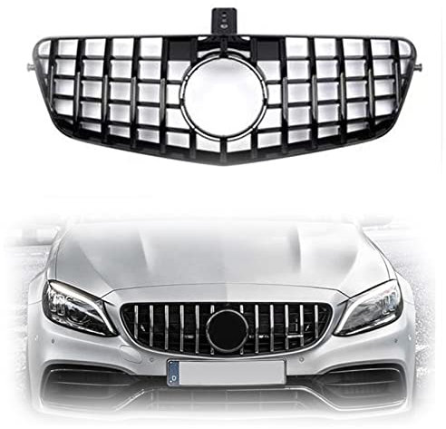 VIDOJI Kühlergrill Grill Für Benz E-Klasse W212 2010-2013 E63 AMG E300 E350 E400 Schwarz GT-Stil Obere Stoßfängerhaube Mesh Grid