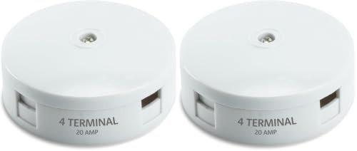 STATUS 20A Junction Box | White Junction Box | 4 Terminal Electrical Junction Box | 20SRJBX4 (Pack of 2)