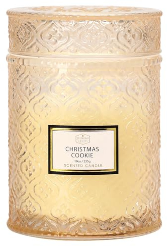 Christmas Candles, Cookies Scented Candle, 19oz Large Candles for Christmas Home Decor, Xmas Gifts for Women, Xmas Luxury Scented Candles for Women, 88 Hours Burning Time