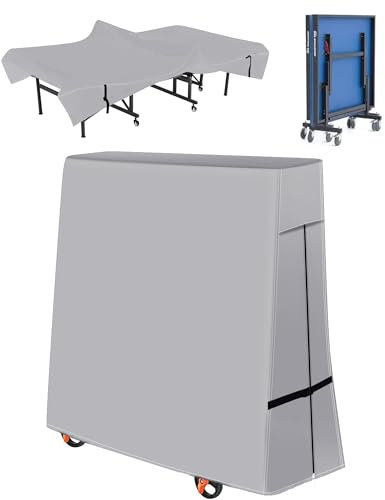 Tischtennisplatte Abdeckung, 600D Wasserdichte Abdeckung für Tischtennisplatte, Outdoor Pingpong Schutzhülle Tischtennis Abdeckhaube Reißfest Wasserdicht Winddicht UV-Beständiges -- 173x77x158cm