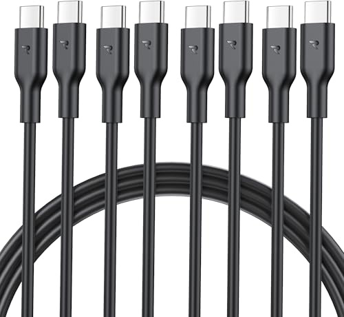 RAMPOW USB C Kabel [1M*4] 60W, Schnellladung für iPhone 16/15, iPhone 16 Pro/15 Pro, Samsung S23/S22/S21/S20, iPad Pro/Air/Mini, Xiaomi