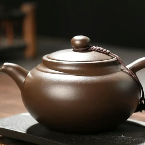 CIVIOOH Théière Antique en Argile Violette, Bouilloire en Boue de minerai Brut Zhu, Service à thé Chinois Zisha, théière à Filtre à Trou de Boule personnalisée