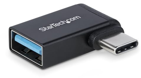 StarTech Adaptateur USB-C vers USB-A Coudé, USB 5Gbps, 3A (USB31CAADGCPRA) | Coudé à droite, Convertisseur USB-C, Boîtier durable en aluminium, Compatible Thunderbolt