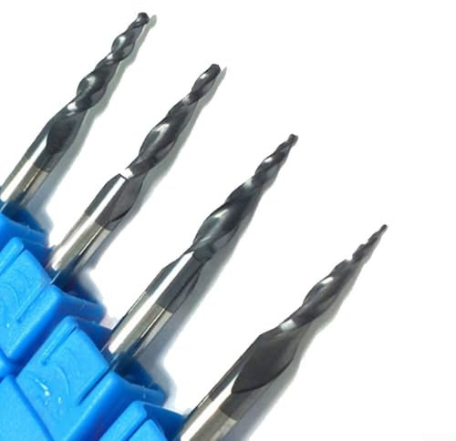 Juego de fresas de punta de bola cónica superior, 4 piezas 0 251 0 mm, adecuado para varios materiales