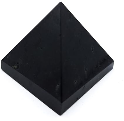 Handgefertigte Heilstein Pyramide Schwarzer Turmalin | Schutz Glück Energie Esoterik Meditation Magie (2,7x2,7x2,7 cm)