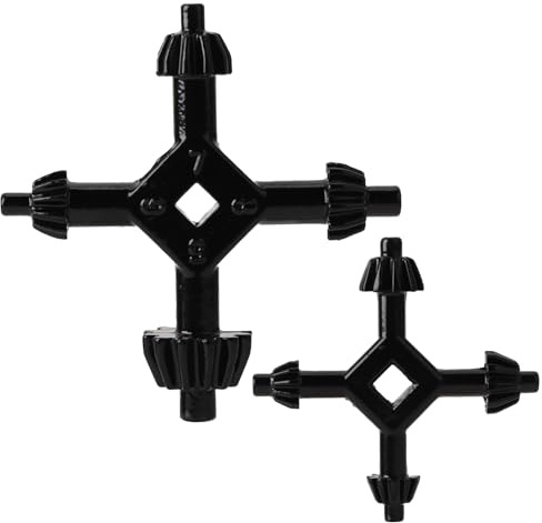 Jawfait Juego de 2 llaves de portabrocas 4 en 1, llave combinada universal para portabrocas de 3/8, 1/2, 3/4 y 1 pulgada, aleación de zinc duradera, diseño compacto, ideal para taladros manuales