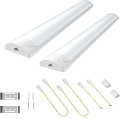 papasbox 2 Stück LED Leuchtstoffröhre 115cm | Feuchtraumleuchte Röhre 40W LED Deckenleuchte Lampe | 6500K Kaltweiß Leuchtstofflampe für Keller Werkstatt Garage Küche
