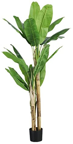 Plante Artificielle Bananier Artificiel Grandes Plantes Tropicales Fausses Feuilles en Plastique Monstera Feuilles Musa Arbre pour Salon Chambre Arbre Artificiel(150cm)