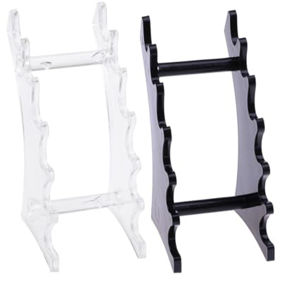 FOMIYES 2 Stück Makeup Display Stand Teiliges Acryl Schwarz Transparent Zubehör Makeup Pinselhalter Nagelbürsten Organizer für Salon und Zuhause
