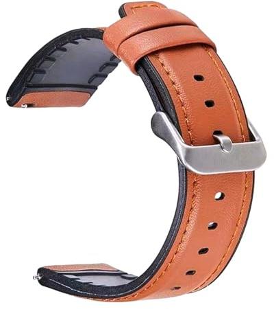 Poyuad Correa híbrida de cuero y caucho de 22 mm de ancho, cómoda y elegante, ideal para uso casual y deportivo.