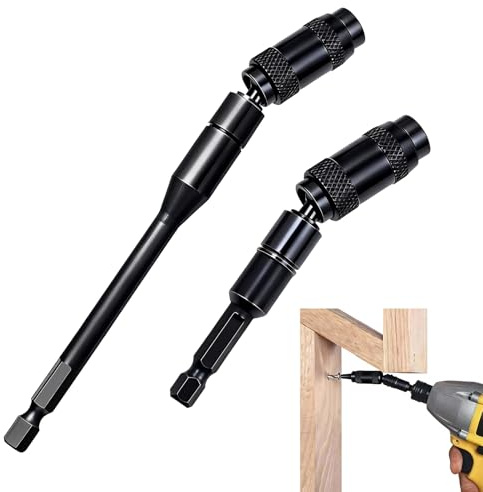 2 Stück 1/4 Magnetischer Bithalter, Schwenkbarer Bithalter, 90 MM und 145 MM Flexibler Sechskant-Bithalter, 20 Grad Drehbarer, für Bohrer und Schraubendreher in engen Räumen und Ecken
