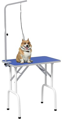 PawHut Table de toilettage pour chien pliante 81x48,5x80 cm Bleu