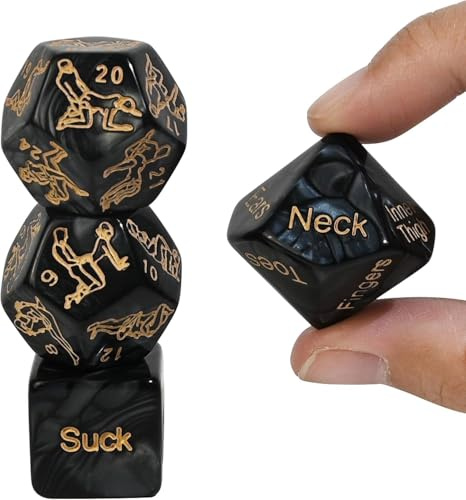 yilemeiyile Acrilico squisito dadi š-é-xy Poliedrici giochi per coppia,Carte da tavolo per regalo in camera da letto šéššuali di coppia italiano 6X2J4F