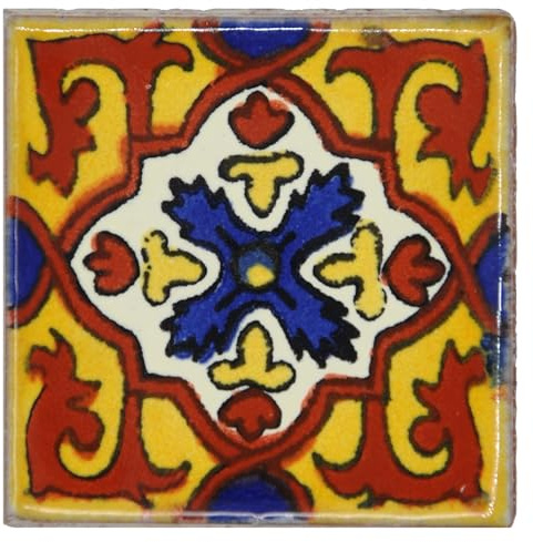Tumia LAC Azulejos Mexicanos Artesanales de Talavera de 5cm – Pack de 10