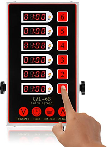 BEAMNOVA 6-Channel Commercial Digital Kitchen Timer for Restaurant Cooking