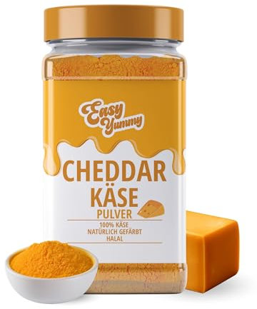 EASY YUMMY - Cheddar Cheese Powder 300g – Instant Cheese Flavour for Meals & Snacks – Always Ready, No Fridge Needed – Made in Europe from 100% Real Cheese – Natural Colouring