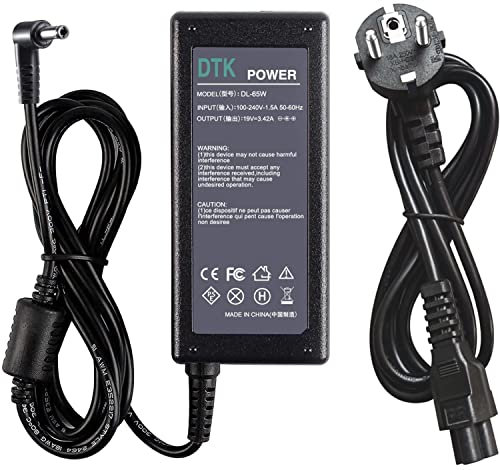 DTK 19V 3.42A 65W Cargadores y Adaptadores para Portátiles y Netbooks para ASUS Toshiba Lenovo Medion Cargadore Portátile Netbook Ordenador Connector【5.5 * 2.5mm】(No Compatible con 4.0 * 1.35mm)