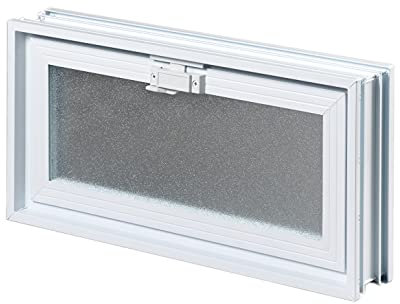 Fenêtre de ventilation à insérer dans un mur en blocs de verre, brique ou béton | Dimensions cm 48,4 x 24 x 8 cm | Remplace 2 blocs de verre de 24 x 24 x 8 cm | Unité de vente 1 fenêtre