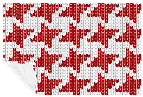 BestIdeas Rote Strickdecke mit Weihnachts-01-Aufdruck, weich, warm, gemütlich, Überwurf für Bett, Couch, Sofa, Picknick, Camping, Strand, 150 x 100 cm