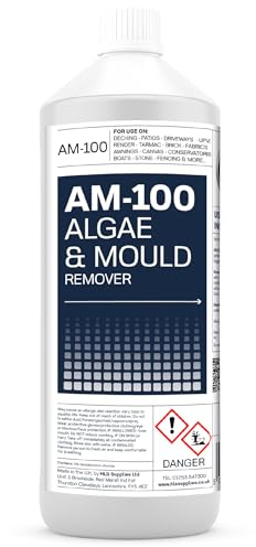 HLS Supplies 1L AM-100 Algae and Mould Remover Patio - Spray & Leave Fence, Deck and Render Cleaner Pet Friendly Once Dry
