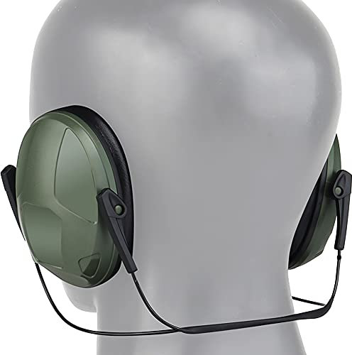 AQzxdc Monté À L'arrière Écouteurs Anti-Bruit, Couvre-Oreilles Tactiques IPSC, Casques Anti-Bruit pour Airsoft et Paintball, pour L'entraînement Au Tir en Extérieur,Vert