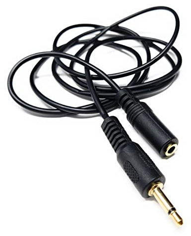 drut Cavo di prolunga Jack Mono da 3,5 mm a Presa da 3,5 mm da 1 m Connettori Dorati, Spina Maschio a Presa Femmina 3,3 Piedi