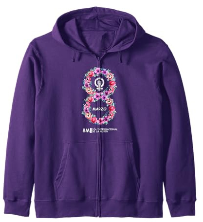 8M Marzo Símbolo Feminista Día Internacional dela Mujer Lila Sudadera con Capucha