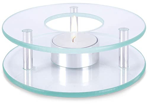 Stövchen Teelichthalter Warmhalter Teewärmer Kaffeewärmer Kannenwärmer Warmhalteplatte Teelichtstövchen aus Glas 12,5 cm