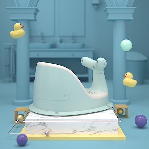 Whale Shape Bath Shower Chair with 4 Secure Suction Cups - Baby Bath Seat for 6-36 Months, No Dirt Hided (Green)