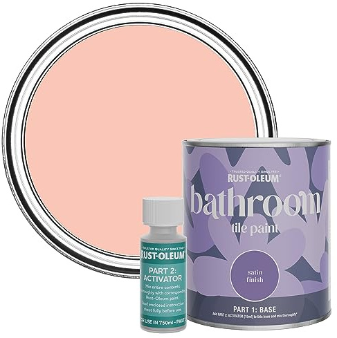 Rust-Oleum Peinture Pêche Résistante à l'eau pour Carrelage de Salle de Bain, Finition Satinée - Étoile de mer 750ml