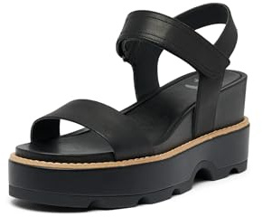 Sorel Women's Contemporary Wedge Sandal, Black/Sea Salt, 8