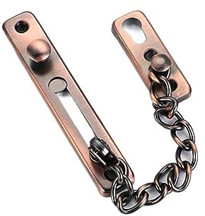ETomey TüRkette Edelstahl Anti-Diebstahl Tür Kette Schlafzimmer Kinder Sicherheit Tür Bar Lock Hotel Anti-Lock Schnalle Versicherung Tür Bolzen mit Schrauben ohne Bohren (Color : Camel)