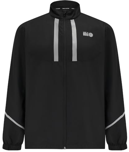 Time To Run Men's Pace Running Jacket - Lightweight Windproof Reflective Trim & Two Pockets Large Jet