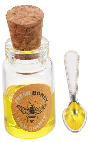 WHAMVOX Miniature Jar Spoon Material Dollhouse Accessories Fake Mini Jar for Kitchen Scene