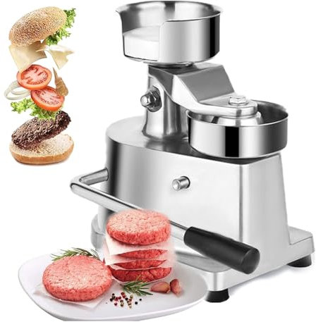 SaryEdge Commercial Burger Patty Maker, 100mm/4inch, 130mm/5inch, 150mm/6inch, Manual Burger Press Machine, Grill Burger Press Tool (5 Inch