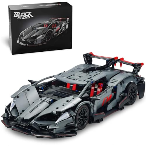 Technik Auto Klemmbausteine 1:14 Lambo Veneno Sportwagen Klemmbausteine Set | 991 Teile Speed Sportwagen Modellbausatz, Lambo Veneno Rennwagen Bausteine Modell Heim Dekor, Halloween Weihnachten Geschenk