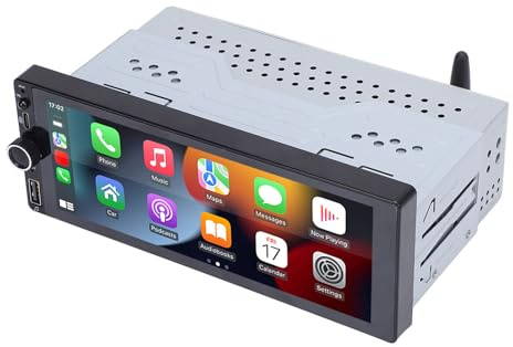 Radio de Coche de Doble DIN con Inalámbrico y Android Auto, Estéreo de Coche con Pantalla IPS de 6,86 Pulgadas, Bluetooth, Mirror Link, Reproductor MP5 USB para Coche