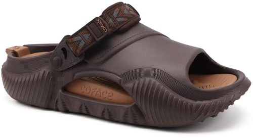 COFACE Mens Sandals with Arch Support Orthopedic Slides for Men Orthotic Clogs 2025 Recovery Sandal Man Plantar Fasciitis Summer Casual BrownKhaki Size 7