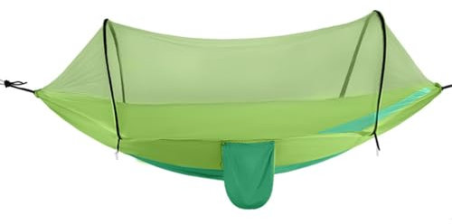 Hamaca con mosquitero, red portátil extrafuerte, duradera, ideal para aventuras al aire libre(green,260 * 140cm)