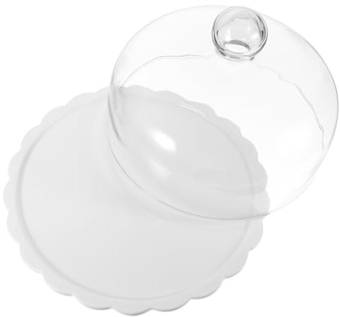 WEKADRIN Alzata Per Torte Con Cupola e Piatto 10 Pollici in Ceramica Con Coperchio Trasparente, Vassoio Per Servire Dessert e Dolci, Espositore Per Feste, Matrimoni e Compleanni