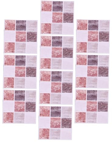 Adesivi Mattonelle Bagno Effetto Marmo Marrone 18 Pezzi Pvc