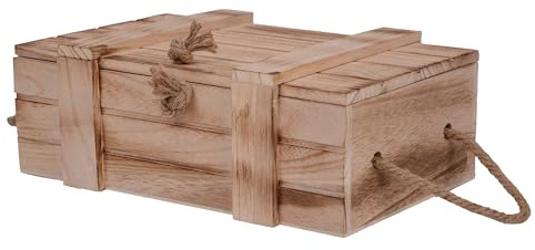 UNUS Holzkiste mit Deckel aus Holz geflammt klein