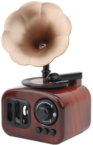 Figurine de boîte à musique gramophone vintage en forme de phonographe miniature rétro pour décoration de table de bureau