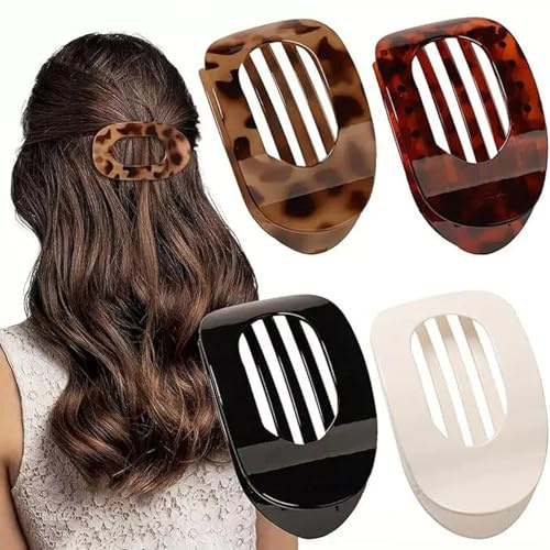 Lot de 4 pinces à cheveux plates pour femme,Tenue solide,Pinces à cheveux plates pour cheveux,pinces latérales, antidérapante, accessoire de beauté pour femmes