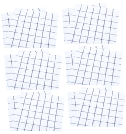 UTHCLO 6Piezas Paquete de Paños de Cocina de Algodón Absorbentes y Reutilizables para Secado de Platos Multiusos Alta Durabilidad
