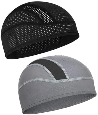JUGUTA 2 Pièces Bonnet sous Casque Moto De Cyclisme, Doublure De Casque Respirante, Casquette De Cyclisme sous Casque, Bonnet De Course Été, Bonnet Casque Velo pour Cyclisme Moto Jogging