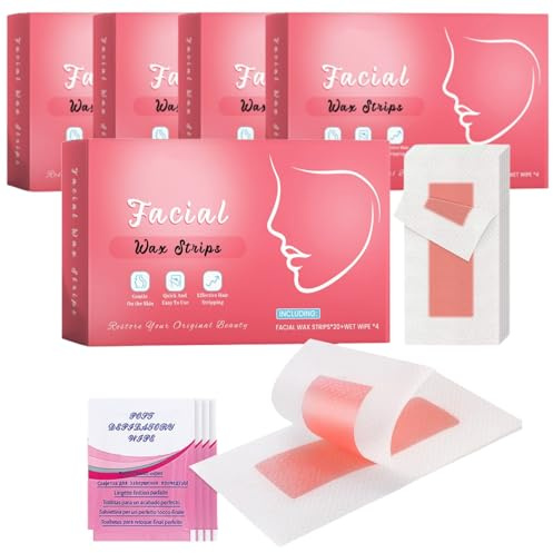 Gesichtshaarentferner Für Frauen,Wachsstreifen Haarentfernung,Kaltwachsstreifen Gesicht,Waxing Strips Set Für Lippen,Augenbrauen,Gesichts,Intimbereich,Für Alle Hauttypen Geeignet(100 PCS)