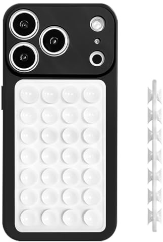 Galful Ultra Sottile per iPhone 17 Pro Custodia Con Silicone Supporto Adesivo Ventose Matte Hard PC Case Super Light Ultra Thin Cover 0,3 mm Protettivo Case Opaca Antigraffio Hardcase-Bianco