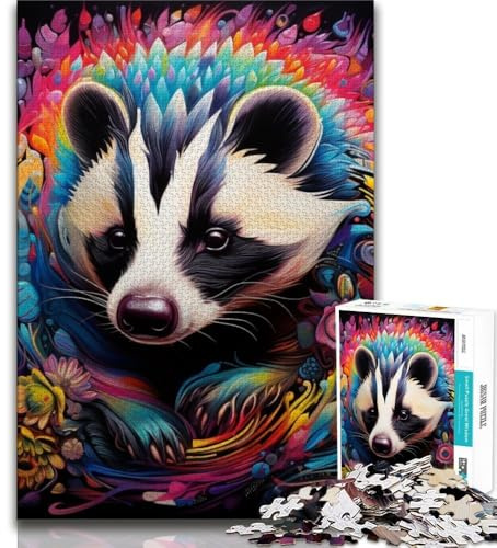 Puzzle da 1000 pezzi con animali tasso del miele puzzle da 1000 pezzi per adulti giocattoli giochi educativi decorazioni per la casa e regali unici antistress (26x38cm)
